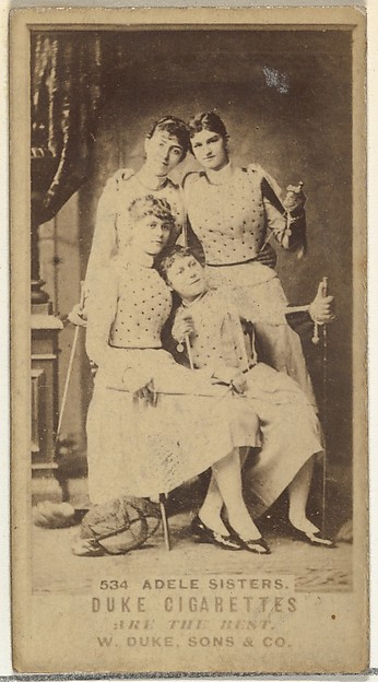 W. Duke, Sons & Co., Card Number 534, Adele Sisters, from the Actors and Actresses series (N145-7) issued by Duke Sons & Co. to promote Duke Cigarettes