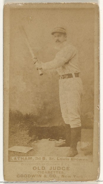 Goodwin & Company, Arlie Latham, 3rd Base, St. Louis Browns, from the Old Judge series (N172) for Old Judge Cigarettes
