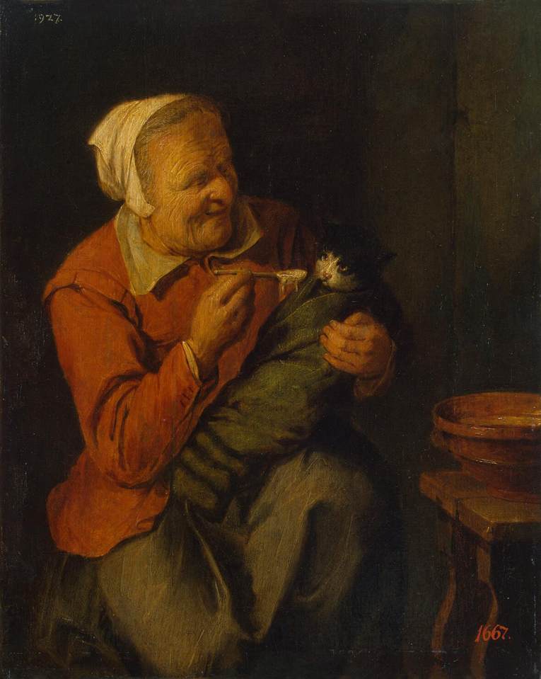 David Ryckaert III, Peasant Woman with a Cat