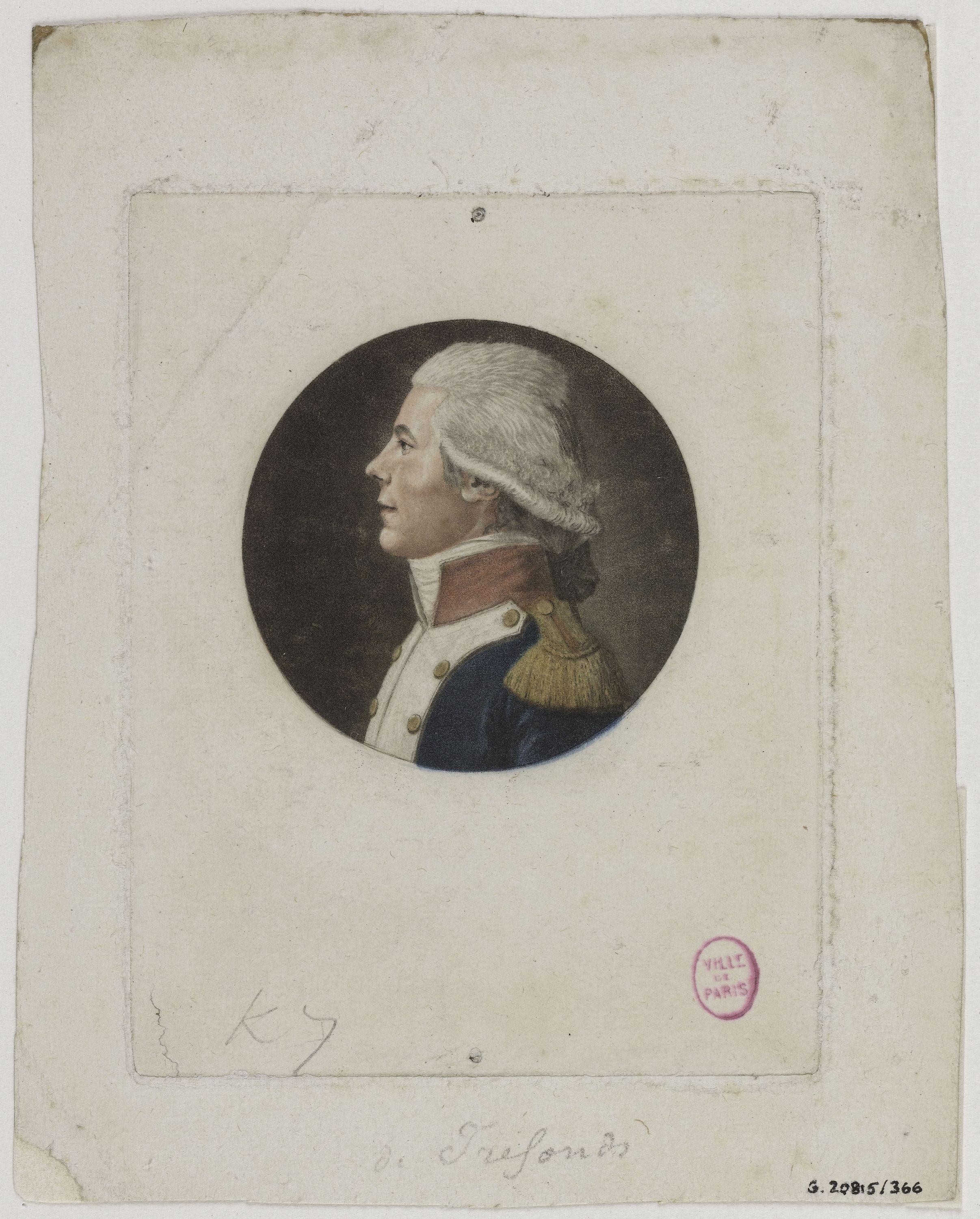 Edmé Quenedey, Portrait de Monsieur Paris de Tréfonds