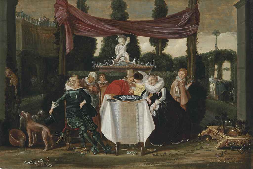 Dirck Hals, Merry Company on a terrace