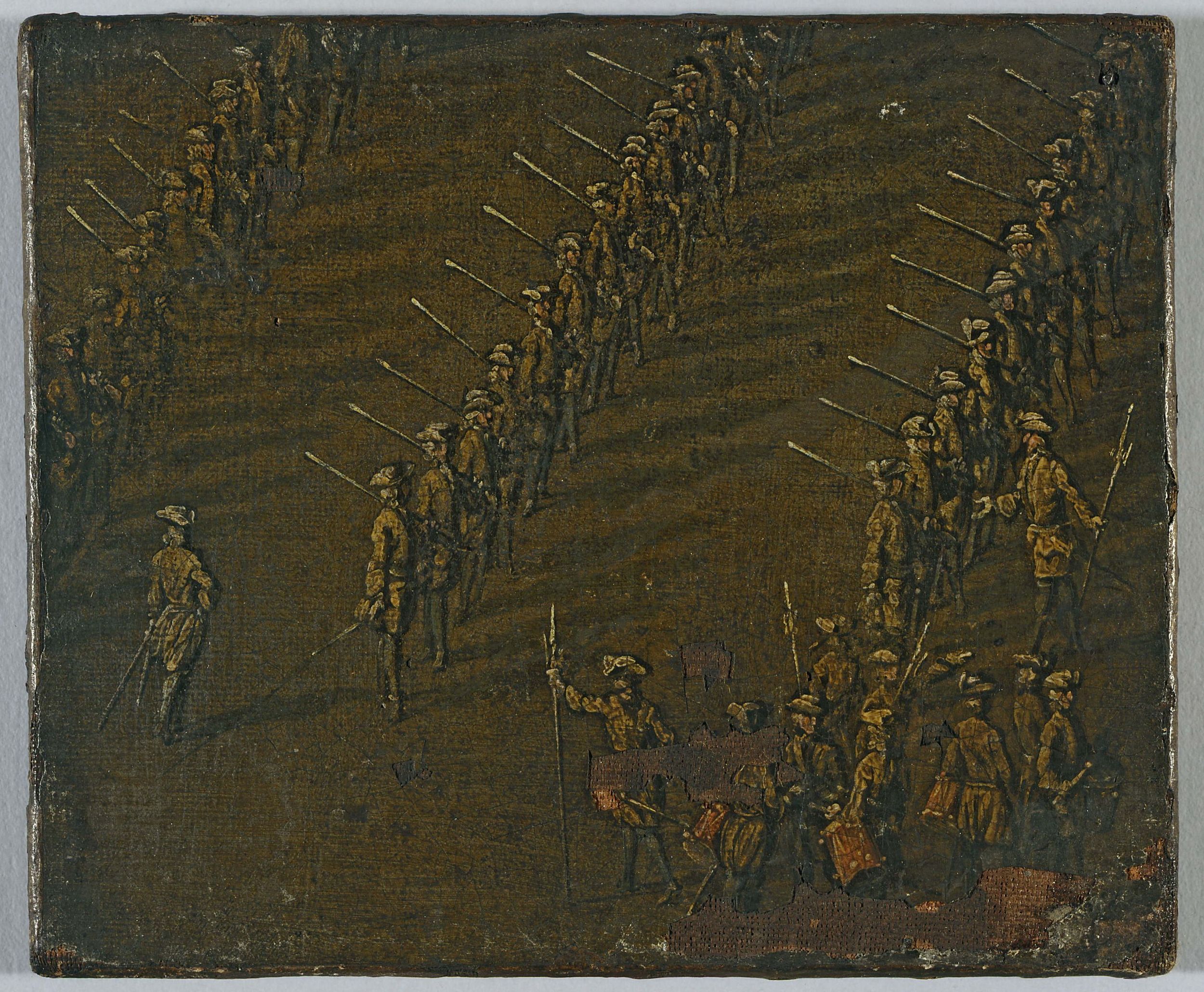 Anonyme, Revue du régiment du roi, vers 1690