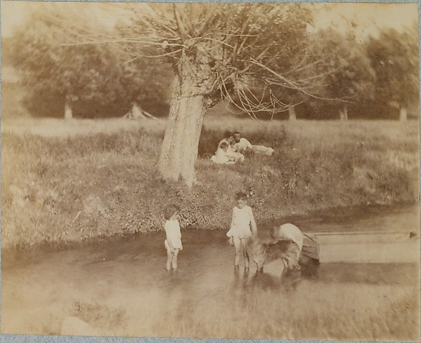 Thomas Eakins, [Three Children and a Dog Playing in the Creek, July 4, 1883]