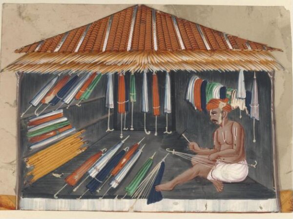 Unknown, One of eleven paintings depicting craftsmen and their shops.