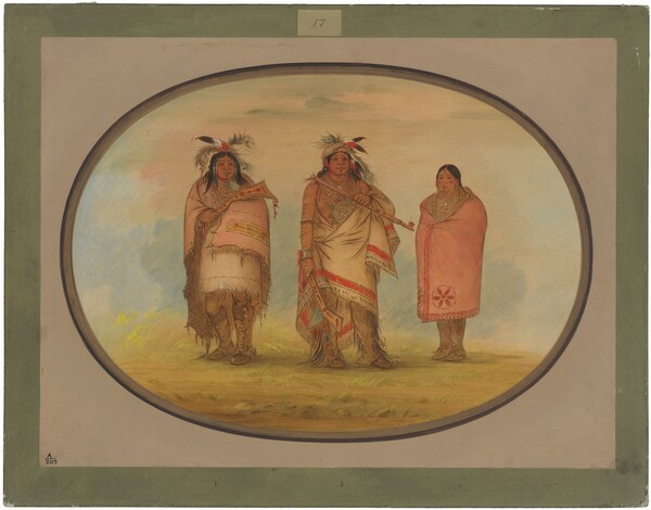 George Catlin, Menomonie Chief, His Wife, and Son