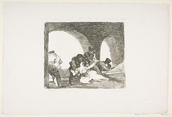 Goya (Francisco de Goya y Lucientes), Plate 13 from "The Disasters of War" (Los Desastres de la Guerra): 'Bitter to be Present' (Amarga presencia)