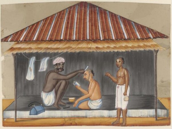 Unknown, One of eleven paintings depicting craftsmen and their shops.