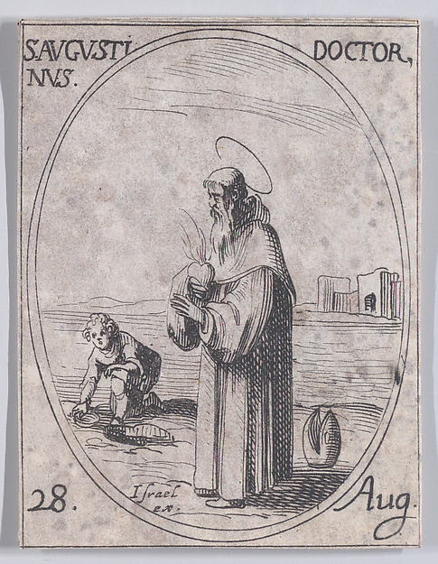 Jacques Callot, S. Augustin, docteur (St. Augustine, Doctor), August 28th, from "Les Images De Tous Les Saincts et Saintes de L'Année" (Images of All of the Saints and Religious Events of the Year)