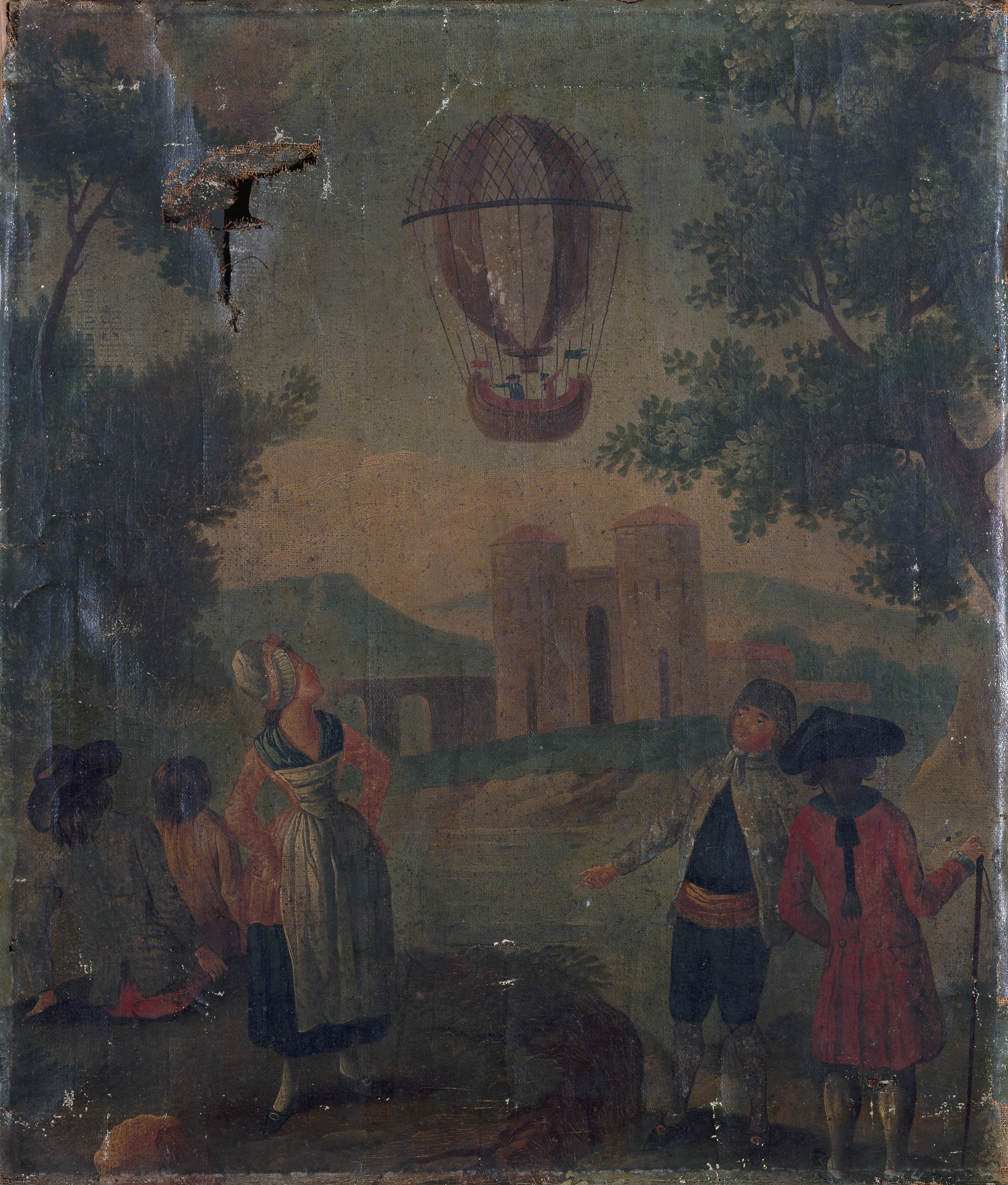 Anonyme, Ascension d'un aérostat, vers 1783.
