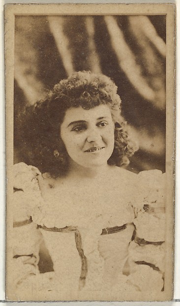 W. Duke, Sons & Co., [Actress with curly hair], from the Actors and Actresses series (N145-8) issued by Duke Sons & Co. to promote Duke Cigarettes
