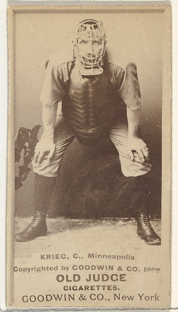 Goodwin & Company, William Frederick "Bill" Krieg, Catcher, Minneapolis, from the Old Judge series (N172) for Old Judge Cigarettes