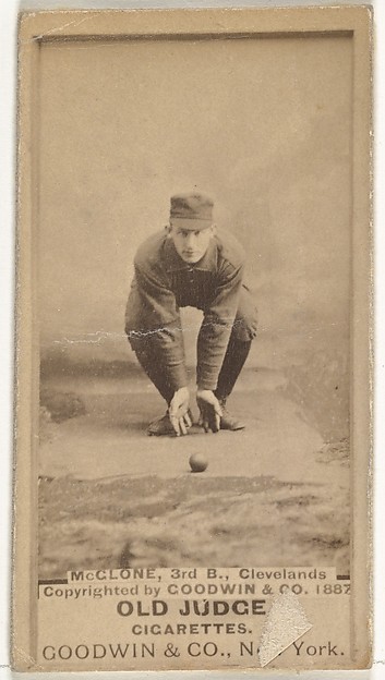 Goodwin & Company, John T. McGlone, 3rd Base, Cleveland, from the Old Judge series (N172) for Old Judge Cigarettes