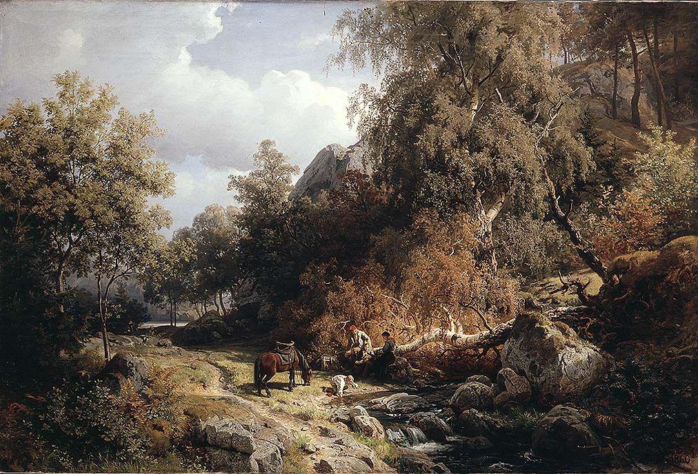 Hans Gude, Rest at the Brook
