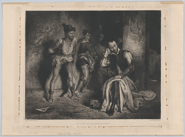 Léopold Flameng, Tasso in Prison, from "L'Art"