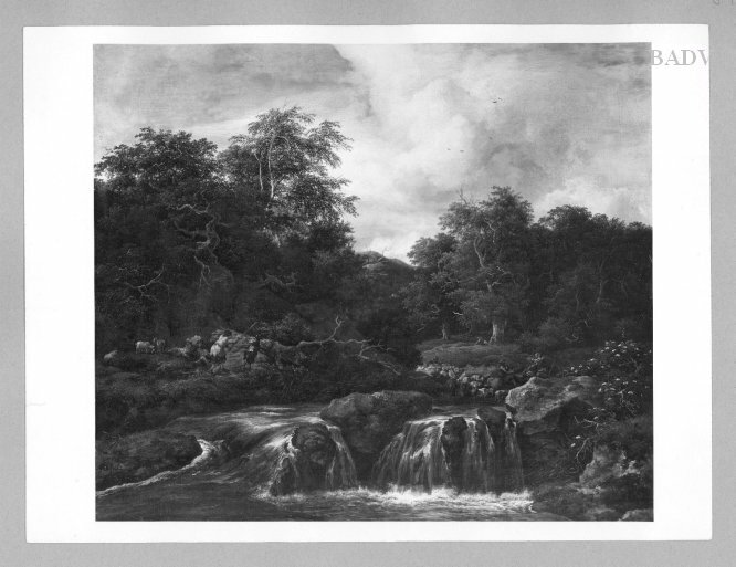 Jacob van Ruisdael, Waterfall with shepherds