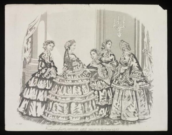 Unknown, London and Paris Fashions for January 1855