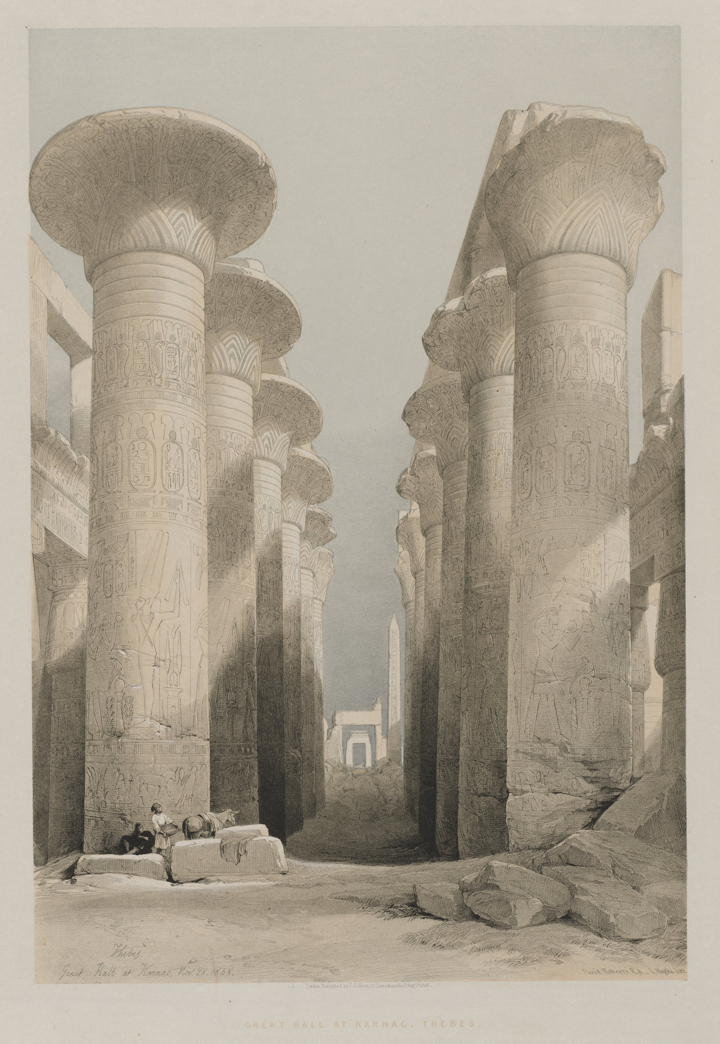Louis Haghe, Egypt and Nubia, Volume I: Thebes, Great Hall at Karnac