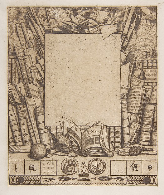 Charles Meryon, Design for a frame for the portrait of Armand Guéraud