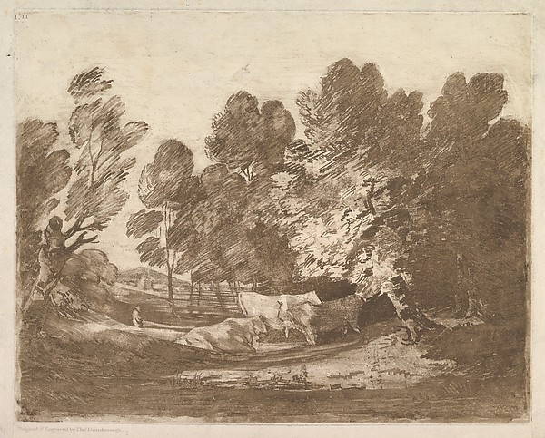 Thomas Gainsborough, Wooded Landscape with Herdsmen and Cows