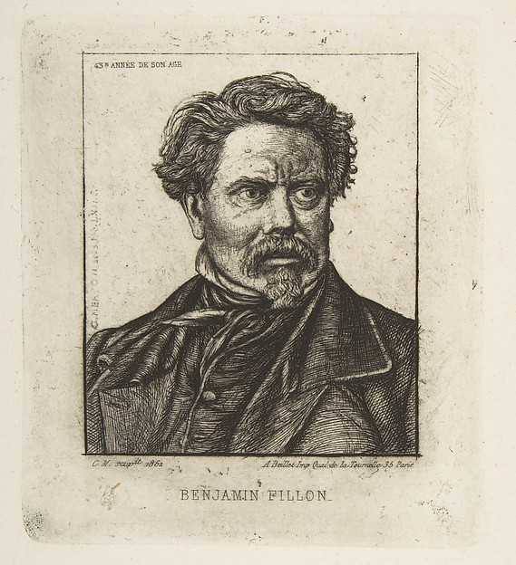 Charles Meryon, Benjamin Fillon, after a photograph