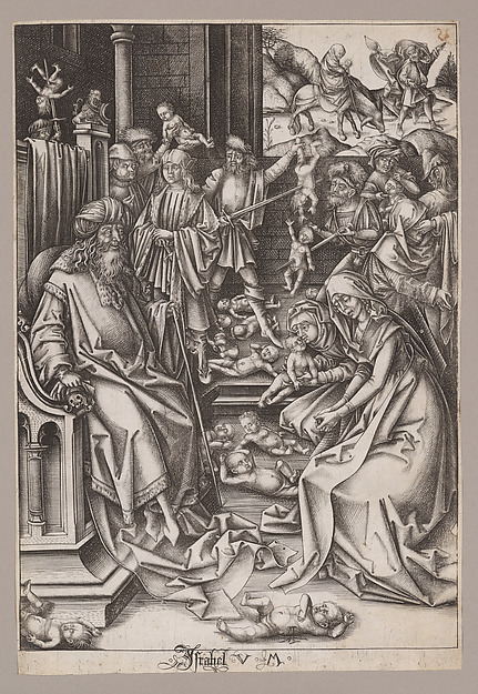 Israhel van Meckenem, The Massacre of the Innocents with the Flight into Egypt, from "The Life of the Virgin"