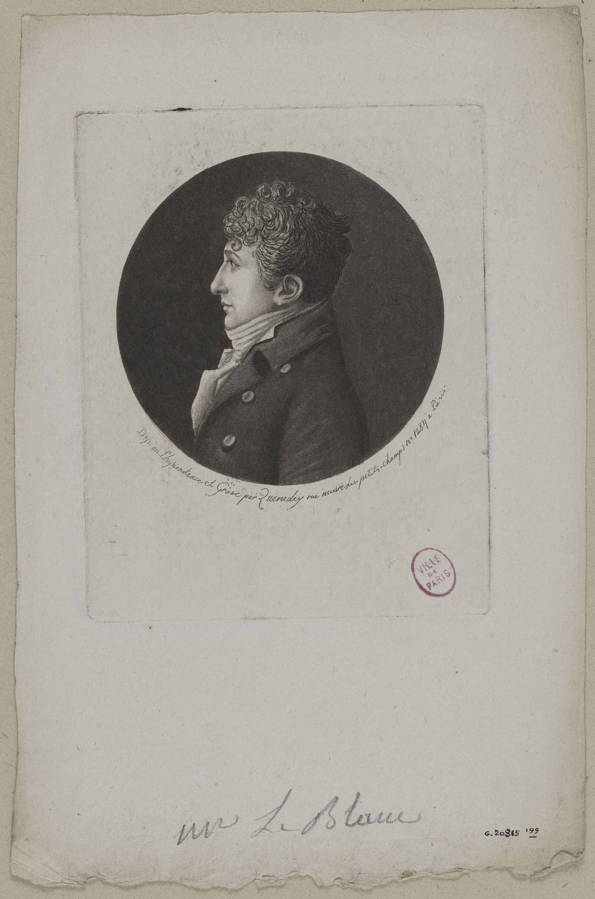 Edmé Quenedey, Portrait de Monsieur Le Blanc