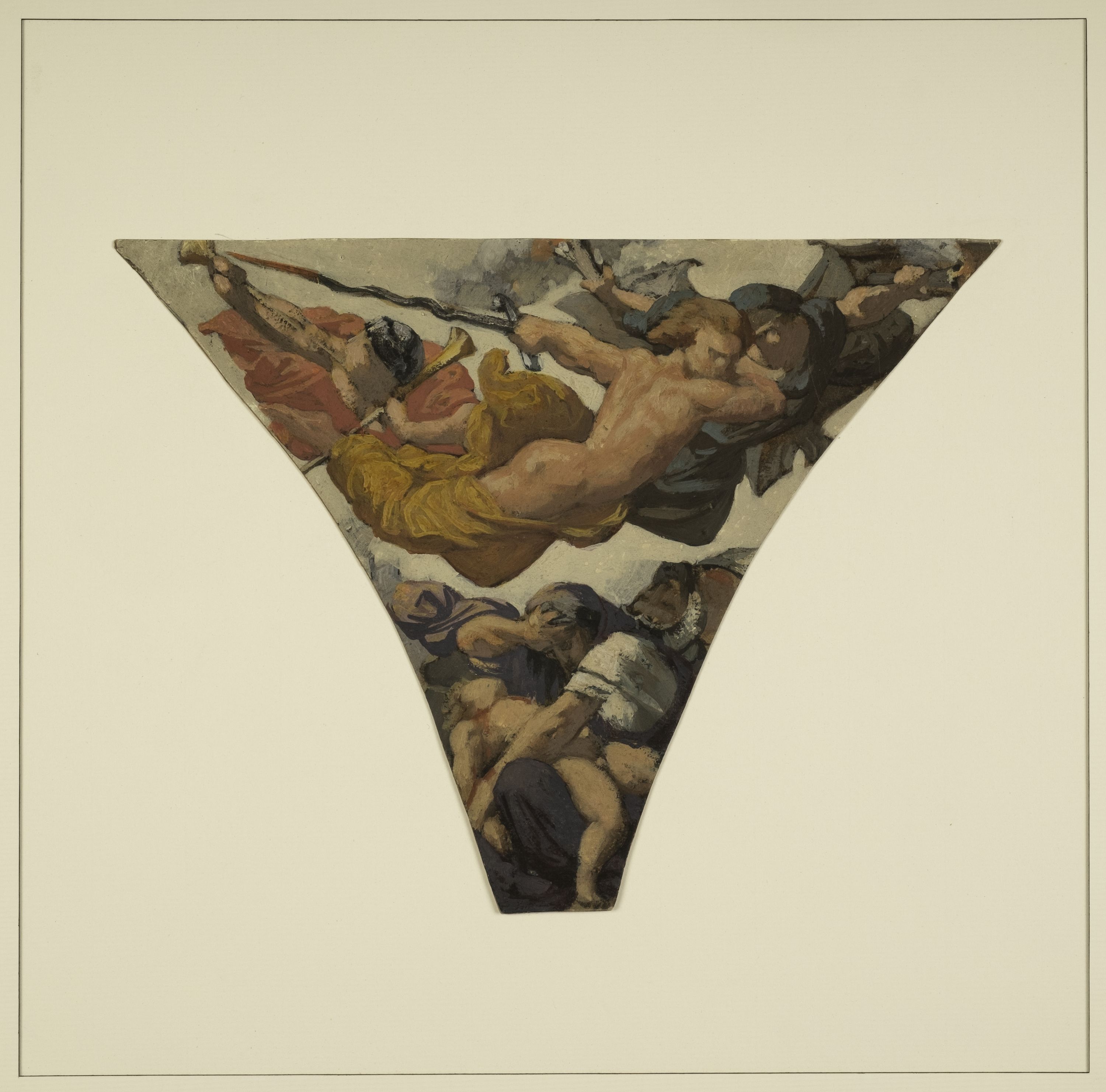 Henri Lehmann, Esquisse pour la grande galerie des Fêtes de l'ancien Hôtel de Ville de Paris : La Guerre (Sic bella ingruunt cruenta)