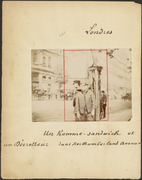Unknown, [A sandwich man and a shoeblack]