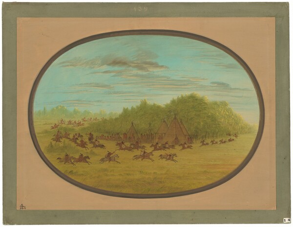 George Catlin, Sham Fight of the Camanchees