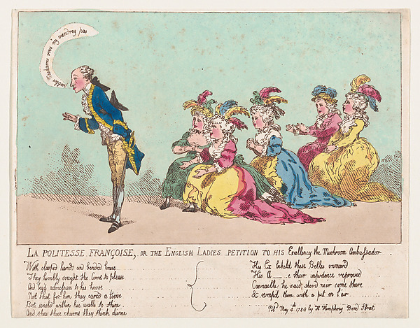 Thomas Rowlandson, La politesse Françoise, or the English ladies petition to His Excellency the Mushroom Ambassador