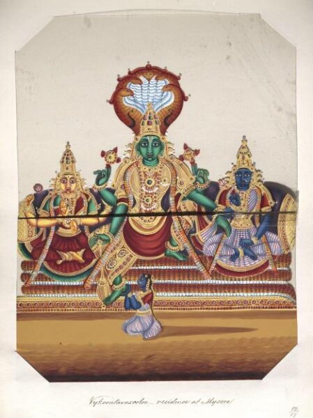 Unknown, One of seventeen mica paintings depicting Hindu deities.