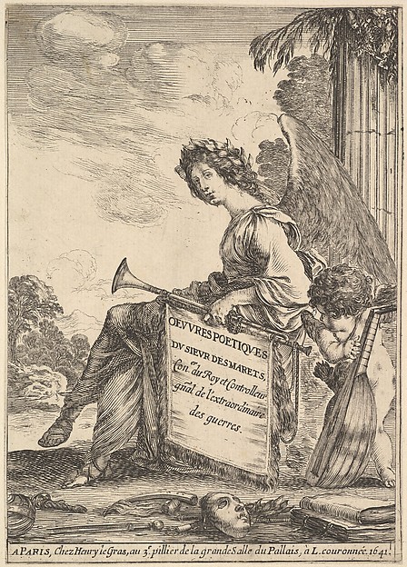Stefano della Bella, Frontispiece for "Poems by Desmarets" (Oeuvres poétiques de Desmarets)