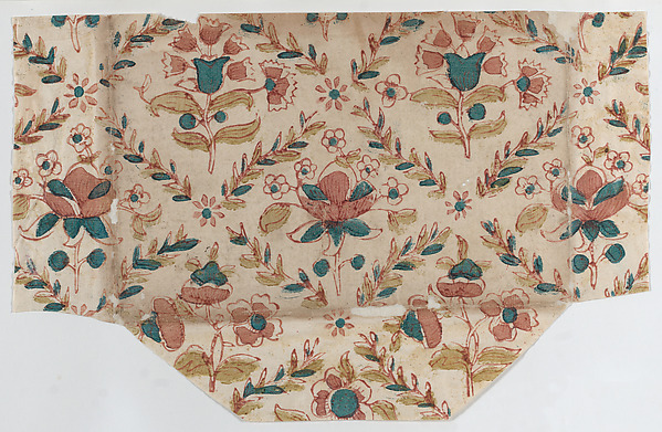 Anonymous, Sheet with floral and leaf pattern