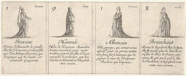 Stefano della Bella, Roxane, Mammée, Athenais, and Brunehaut, from "The Game of Queens" (Le Jeu des Reines Renommées)