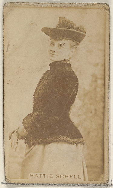 Allen & Ginter, Hattie Schell, from the Actors and Actresses series (N45, Type 8) for Virginia Brights Cigarettes