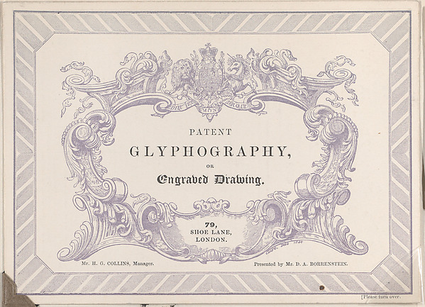 Anonymous, British, 19th century, Trade card for Edward Palmer's Glyphographic Office, Glyphographic Printer