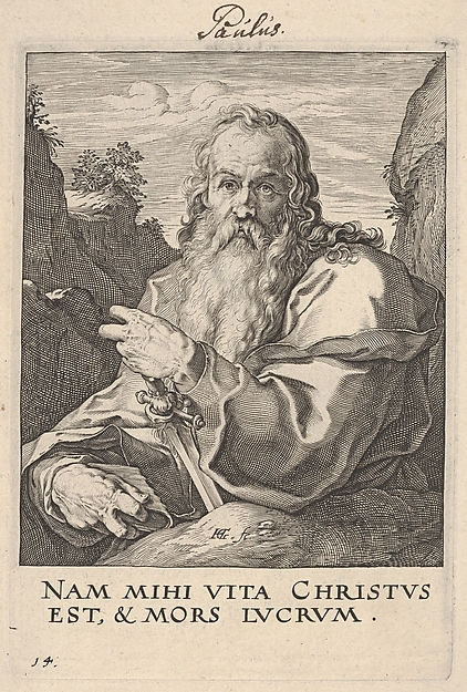 Hendrick Goltzius, St. Paul, from "Christ, the Apostles and St. Paul with the Creed"