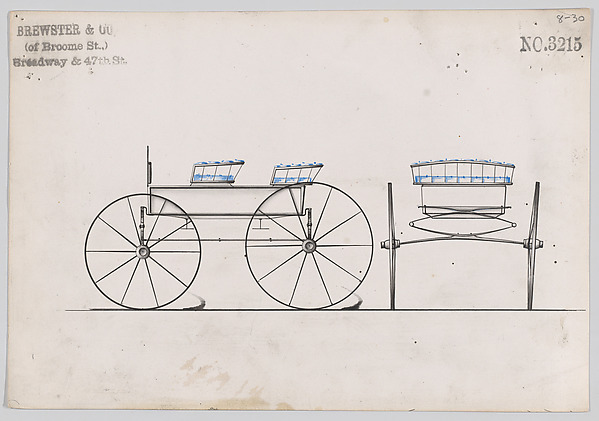 Brewster & Co., Design for 4 seat Phaeton, no top, no. 3215