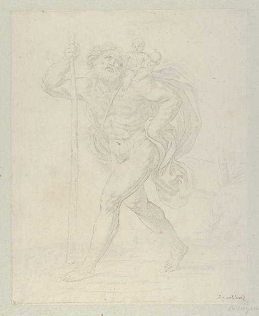 Guido Reni, Saint Christopher walking with the infant Christ on his left shoulder