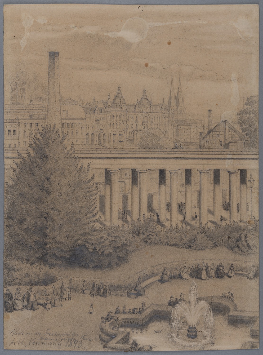 Arthur Neumann, Berlin-Mitte: Blick von der Freitreppe der Nationalgalerie nach Südosten