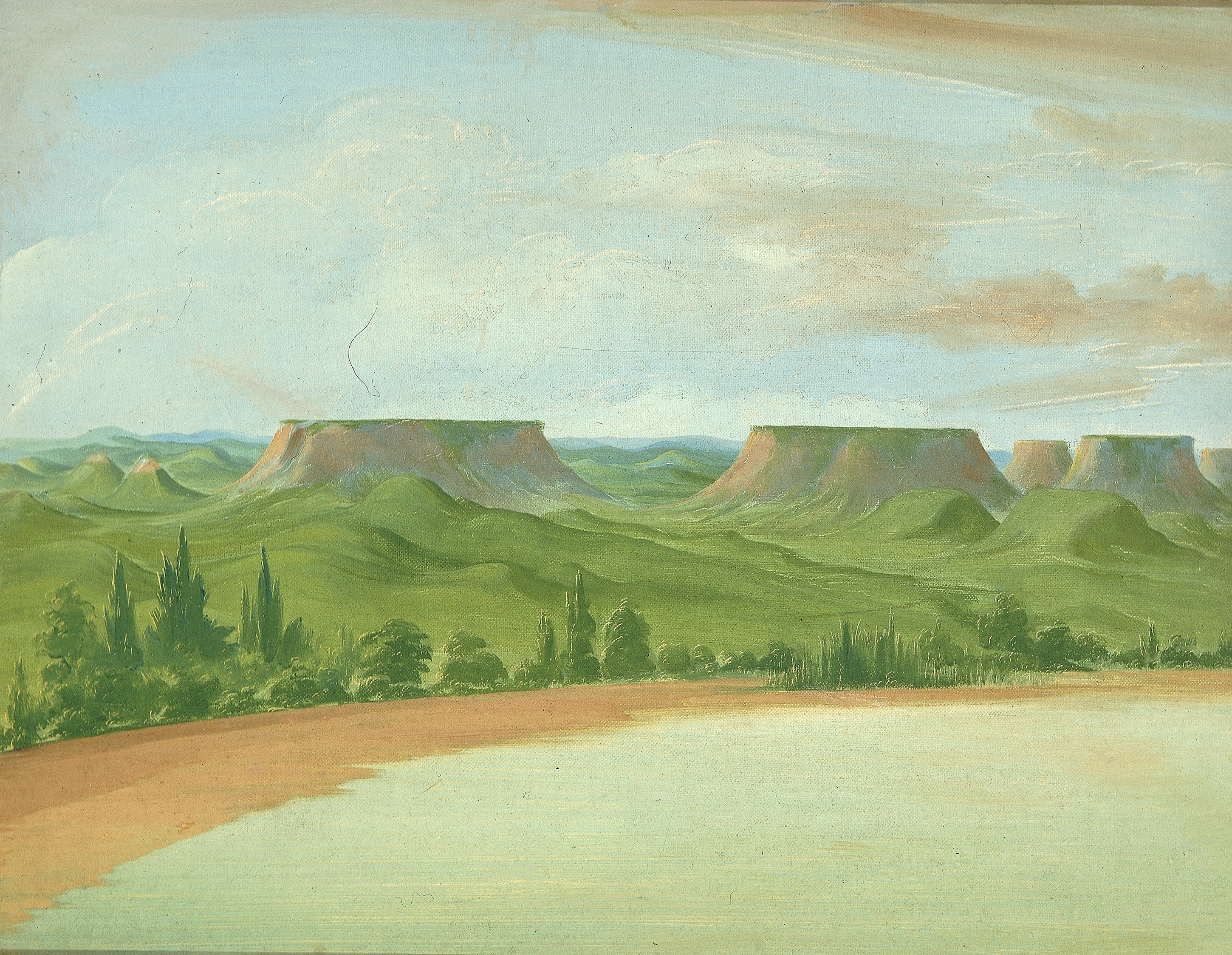 George Catlin, Square Hills, 1200 Miles above St. Louis