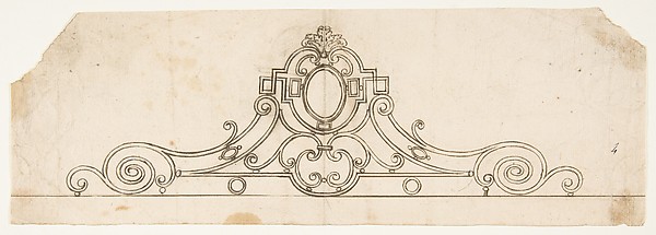 Anonymous, French, 19th century, Motif for an Iron Balcony