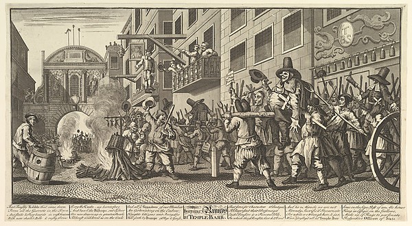 William Hogarth, Burning the Rumps at Temple Bar (Twelve Large Illustrations for Samuel Butler's Hudibras, Plate 11)