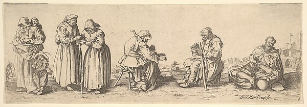 Wenceslaus Hollar, Six Men and Women Beggars