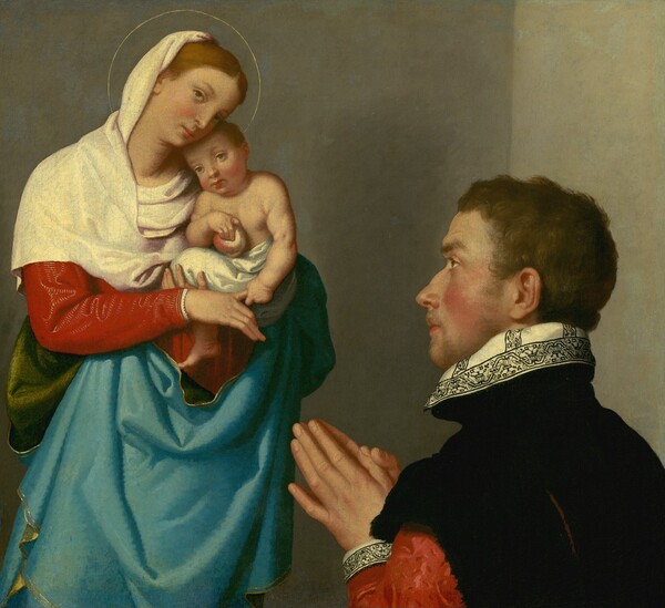 Giovanni Battista Moroni, A Gentleman in Adoration before the Madonna