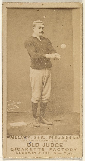 Goodwin & Company, Joseph H. "Joe" Mulvey, 3rd Base, Philadelphia, from the Old Judge series (N172) for Old Judge Cigarettes