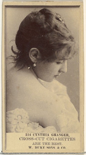 W. Duke, Sons & Co., Card Number 314, Cynthia Granger, from the Actors and Actresses series (N145-3) issued by Duke Sons & Co. to promote Cross Cut Cigarettes