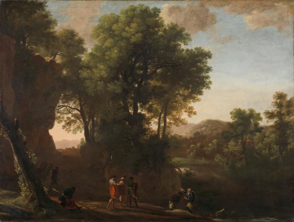 Herman van Swanevelt, Landscape with the baptism of the eunuch