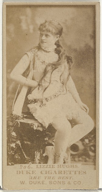 W. Duke, Sons & Co., Card Number 206, Lizzie Hughs, from the Actors and Actresses series (N145-7) issued by Duke Sons & Co. to promote Duke Cigarettes