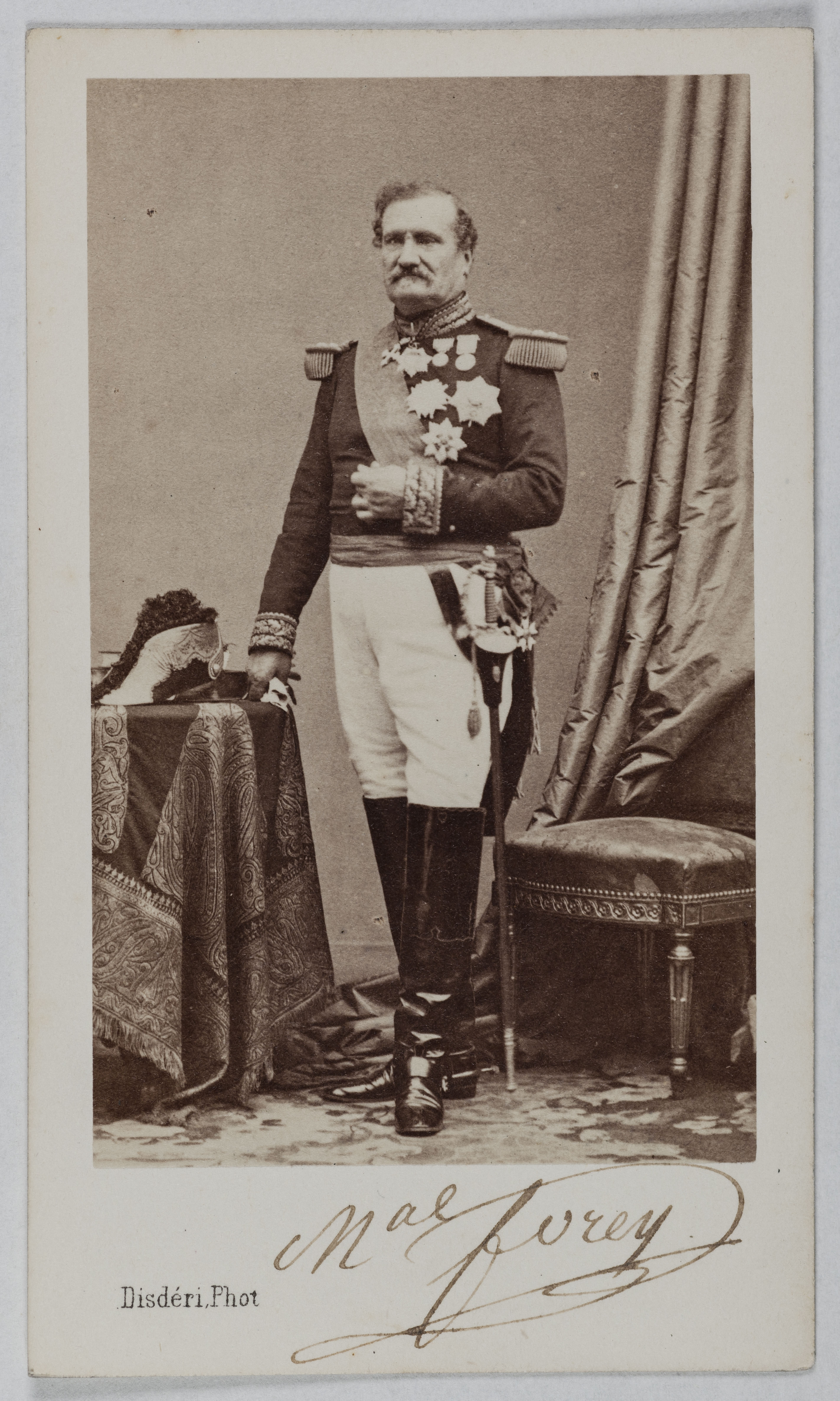 André-Adolphe-Eugène Disdéri, Portrait d'Elie Frédéric Forey duc de Puebla (1804-1872), (Maréchal de France, Sénateur, commandant)